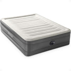 Intex 64095T Truaire Luxury Queen-Sized Air Mattress 18 Inch Tall Airbed With Built-In Air Pump And Carrying Storage Bag, Gray