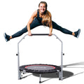 Bcan 40/48'' Foldable Mini Trampoline Max Load 330Lbs/440Lbs, Fitness Rebounder With Adjustable Foam Handle, Exercise Trampoline