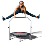 Bcan 40/48'' Foldable Mini Trampoline Max Load 330Lbs/440Lbs, Fitness Rebounder With Adjustable Foam Handle, Exercise Trampoline