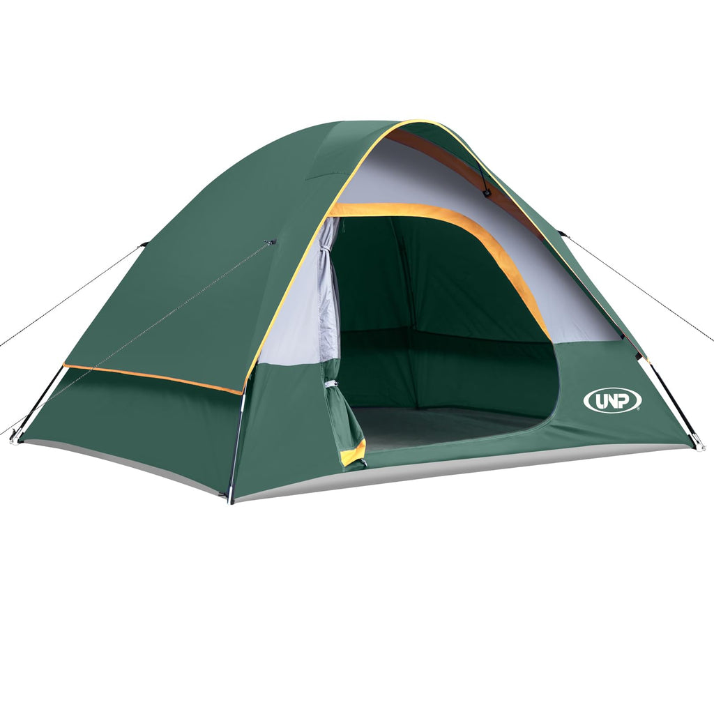 Camping Tent 4 Person, Waterproof Windproof Tent With Rainfly Easy Set Up-Portable Dome Tents For Camping (Dark Green)