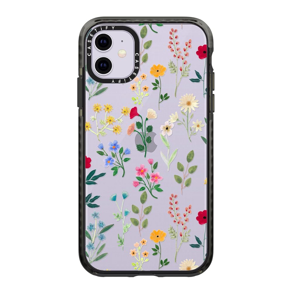 Casetify Impact Case For Iphone 11 - Spring Botanicals 2 - Clear Black