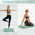 Foldable Yoga Mat for Travel 72x 32x 0.32Inch, 8mm Thick Folding Exercise Mat, Outdoor Non-slip Pilates Mat for Women & Men, Wid