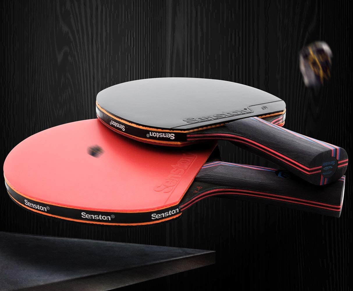 Senston Professional Table Tennis Paddles With Ping Pong Balls, Advance Intermediate Ping Pong Paddles Set Of 2, Table Tennis Ra
