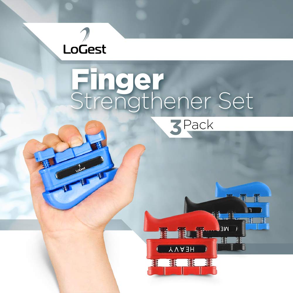 3 Pack Finger Strengthener - Exerciser For Forearm And Hand Grip Workout Equipment Musician, Rock Climbing Therapy Gripper Set K