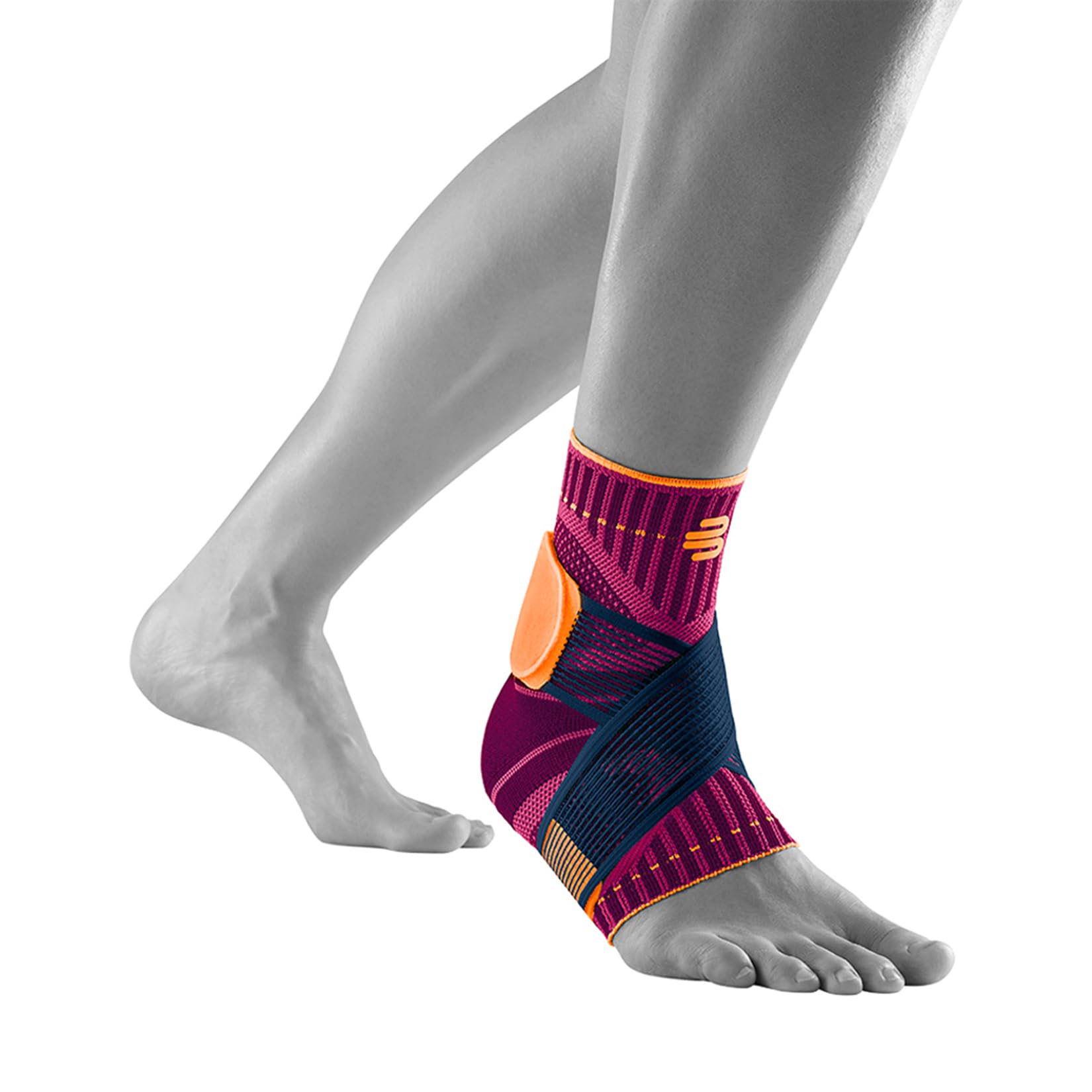 Bauerfeind Sports Ankle Support - Breathable Compression - Figure 8 Taping Strap - Air Knit Fabric For Breathability (Pink, X-La