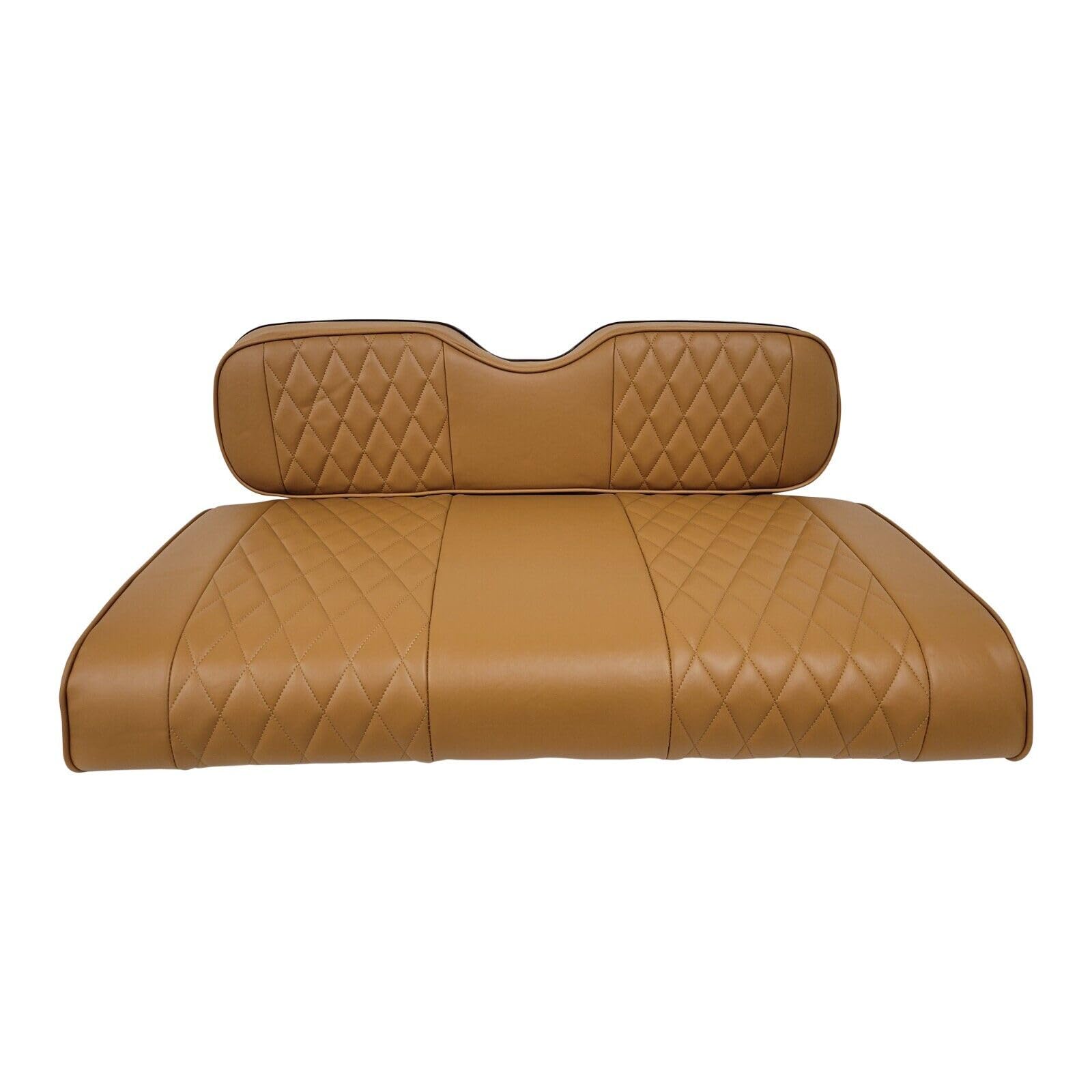 Huskey Parts Company 2Pcs Brown Golf Cart Seat Cover Diamond Stitching For Club Car Ds 2000.5-2013, Marine Grade Vinyl, Custom F