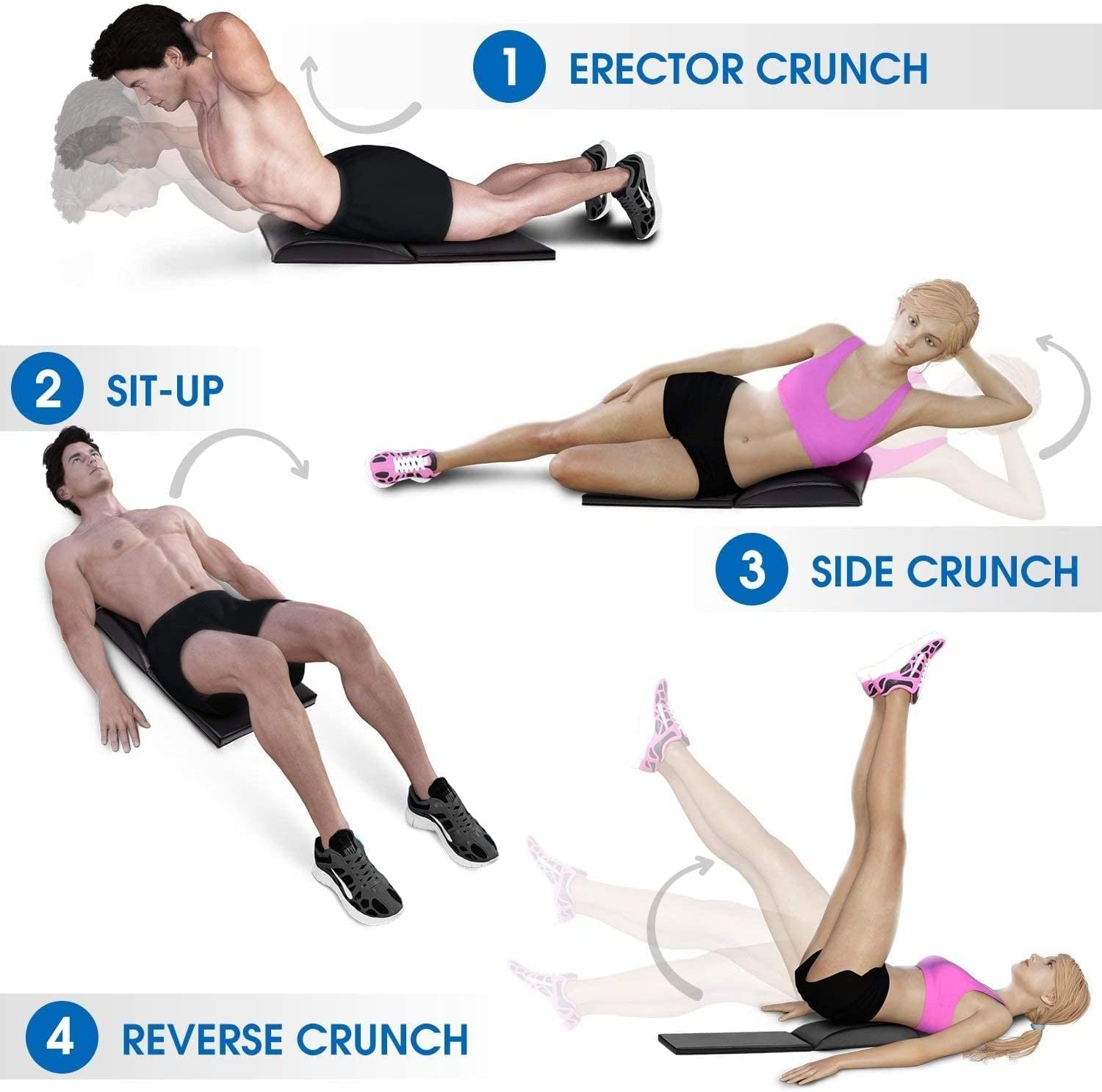 Yes4All Ab Exercise Mat With Tailbone Protecting Pad, Abdominal Wedge - Support For Abs Workout, Sit Up - Abdominal Mat Tailbone