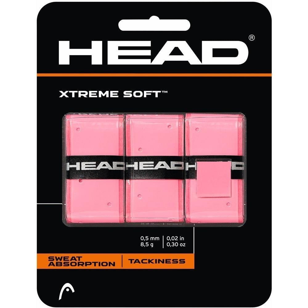 Head Xtreme Soft Racquet Overgrip Tennis Racket Grip Tape 3 Pack Pink, White, Pack Us