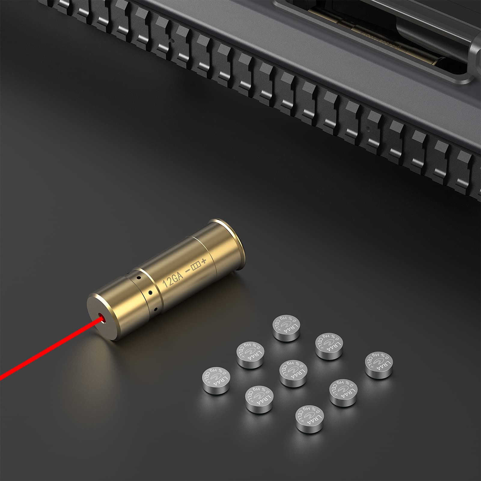 Feyachi Laser Bore Sight 12 Gauge Bore Sight Red Dot Laser Boresighter with 3 Sets of Batteries