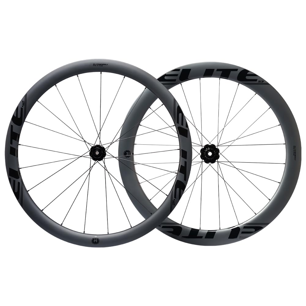 ELITEWHEELS Aero+ Road Wheels with Wing 20 Spokes Ratchet System 50T Ceramic Bearing Hub 23mm Inner Width Carbon Wheelset-Front4