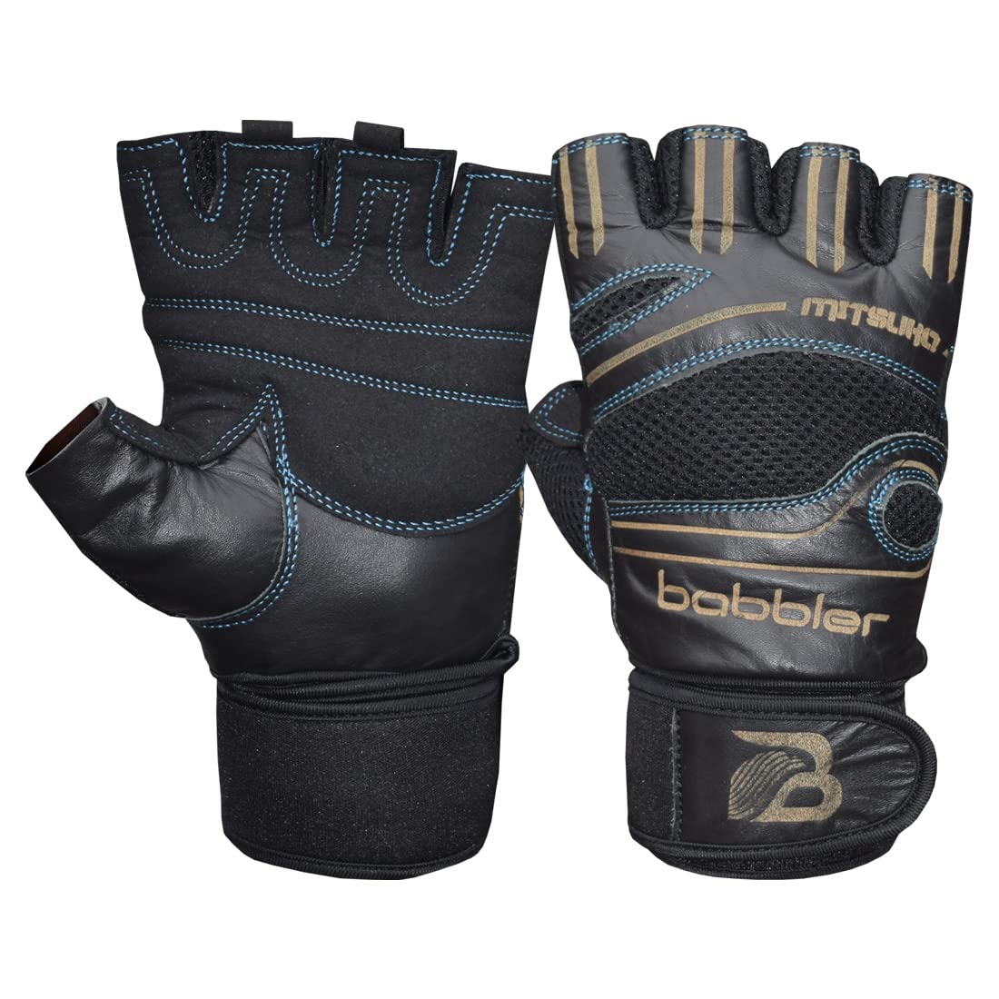 Babbler Mitsuko Gym Gloves, Fitness Gloves With Wrist Support (Large)