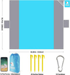 Covacure Beach Blanket Waterproof Sandproof 79   X 83- Large Beach Blanket Sandproof Fits For 4 Adults, Waterproof Beach Mat Wit