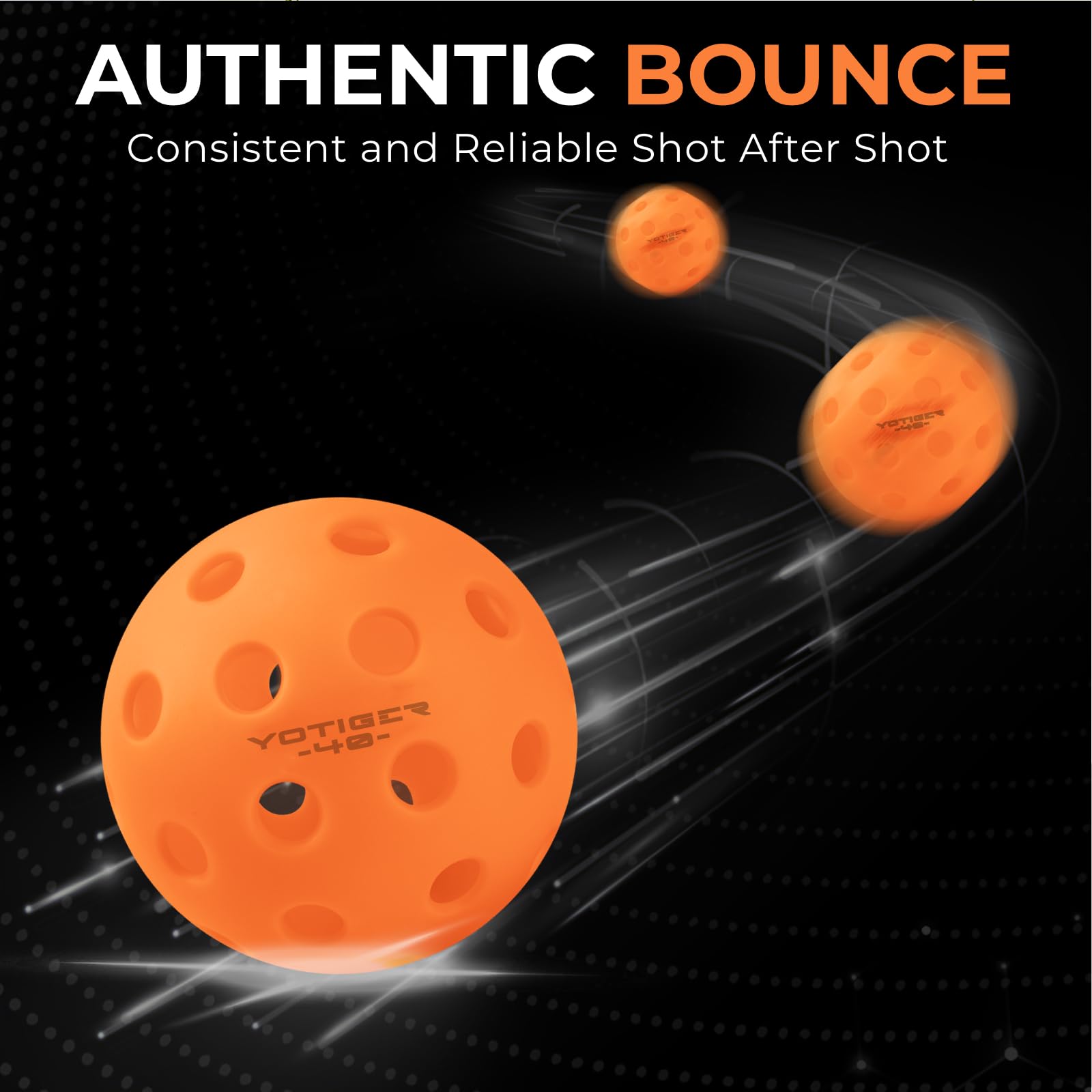Yotiger Pickleball Balls, 36 Pack 40 Holes Outdoor Pickleball Balls Orange Color, High Visibility And Bounce, Stylish And Durabl