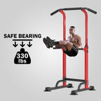 Sogespower Power Tower Dip Station Pull Up Bar For Home Gym Adjustable Height Strength Training Workout Equipment,Red