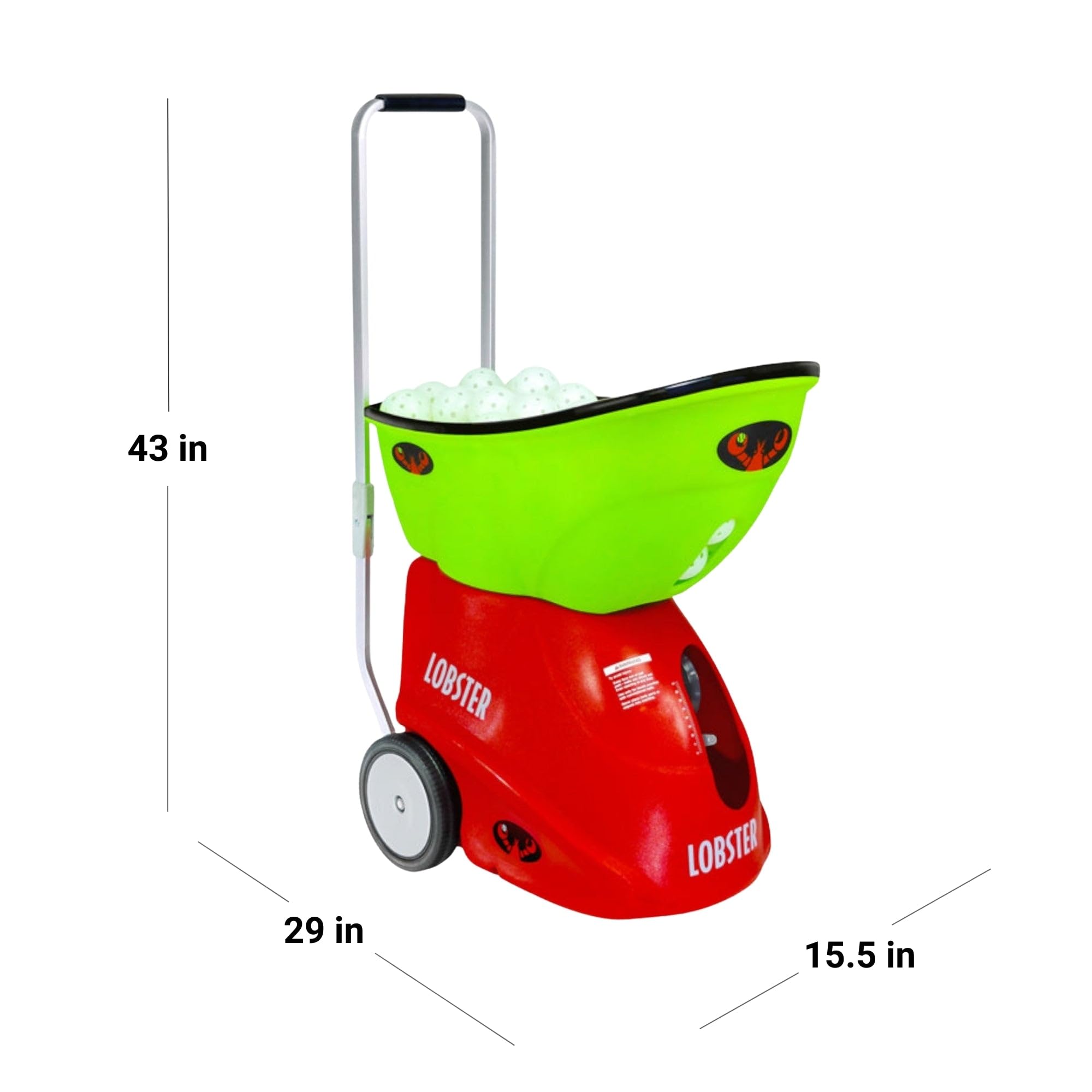 Lobster Sports Pickle Champion Pickleball Machine - Spin Control, Random Match-Play, 2-Line Drill, 6 Pre-Loaded Drill Patterns,