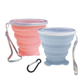 Collapsible Cup, Silicone Collapsible Travel-Cup, Expandable Folding Camping Drinking Cups With Lids Reusable Small Portable Mug