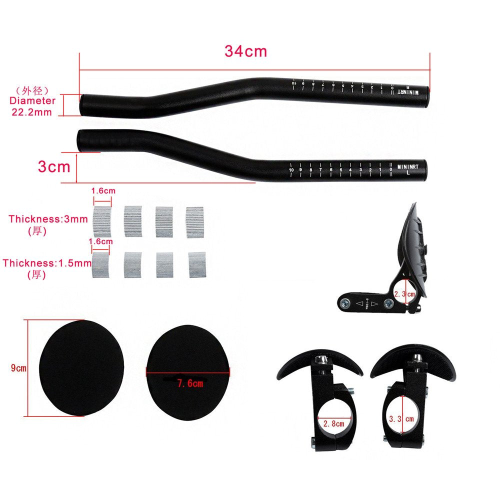 Upanbike Bike Handlebar Bicycle Rest Handlebar Time Trial Cycling Tt Bar Triathlon Aero Bar For Road Bike Mountain Bike 31.8Mm C