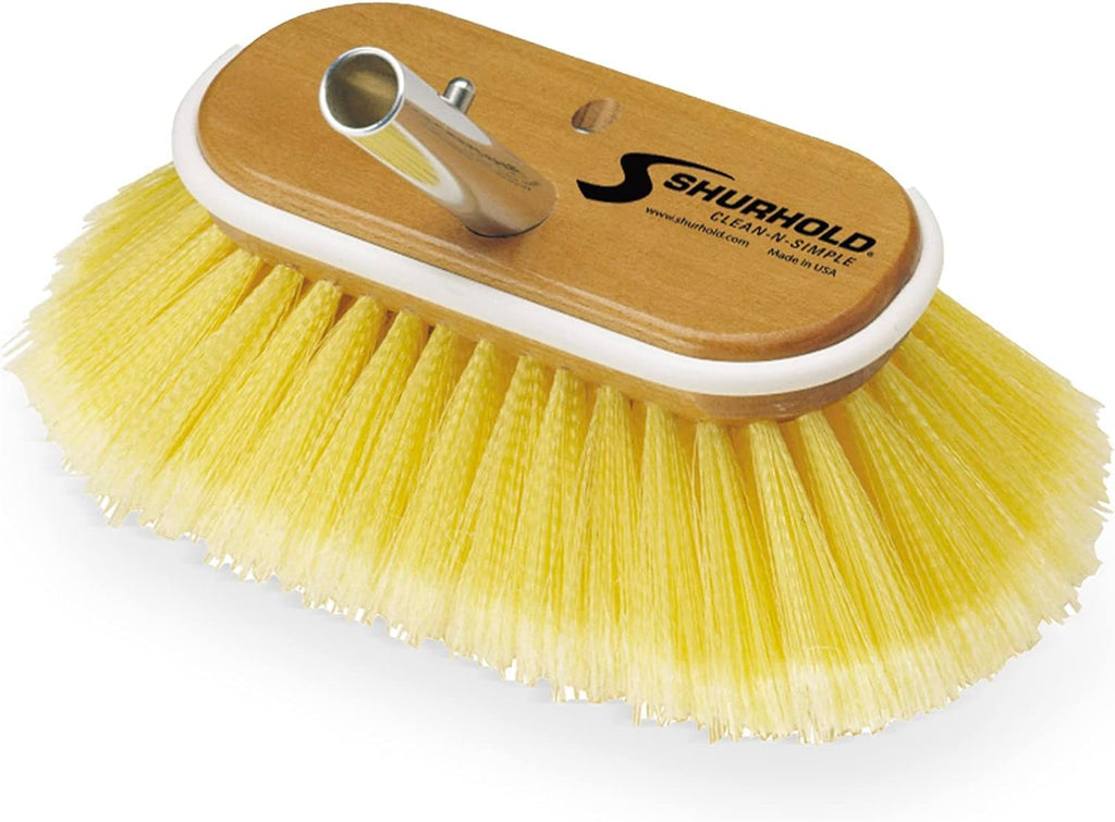 Shurhold Classic 6'' Soft Bristle Boat Deck Brush, Safe For Use On Gelcoat, Fiberglass And Painted Surfaces, Attachable To Any H