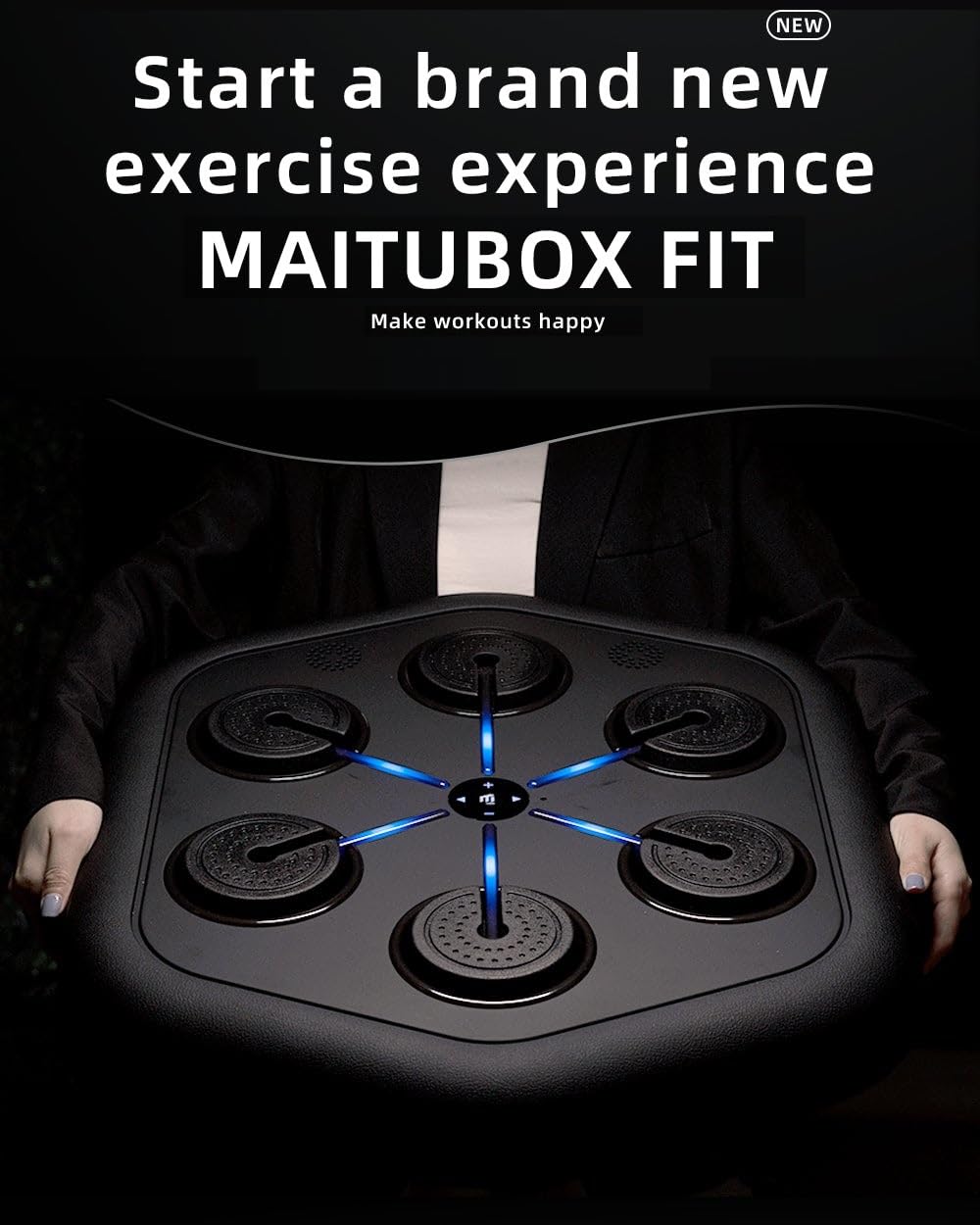 2025 Upgraded Smart Music Boxing Machine, Professional Online Boxing Lessons for Sculpting Fat Burning - 24H Standby, 160 Synced