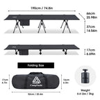 Yougym Campnacht Ultralight Camping Cot With Leg Extenders, Aluminum Lightweight Folding Cot For Adults, Portable Backpacking Co