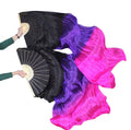 Kikigoal 1 Pair(Leftright) Women Real Silk Belly Dance Fan Veil, Length 180Cm Width 90Cm (Gradual Pink)