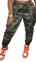 Womens Camo Cargo Pants High Waist Camouflage Casual Long Skinny Joggers with Pockets
