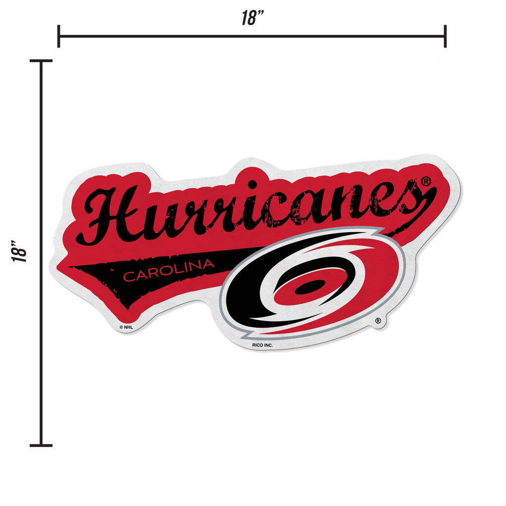 Rico Industries Nhl Carolina Hurricanes Distressed Shape Cut Pennant - Home And Living Room D  Cor - Soft Felt Ez To Hang 18X0.1