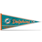 Rico Industries Nfl Football Miami Dolphins Classic 12'' X 30'' Felt Wall D  Cor Pennant - Great For Home/Bed Room/Man Cave D  C