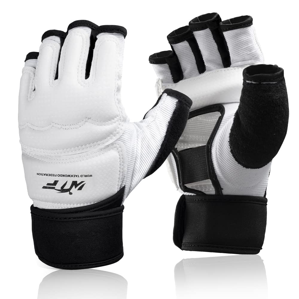 Punch Bag Training Gloves, Langray Taekwondo Karate Gloves For Sparring Martial Arts Boxing Training For Adults And Kids,White S