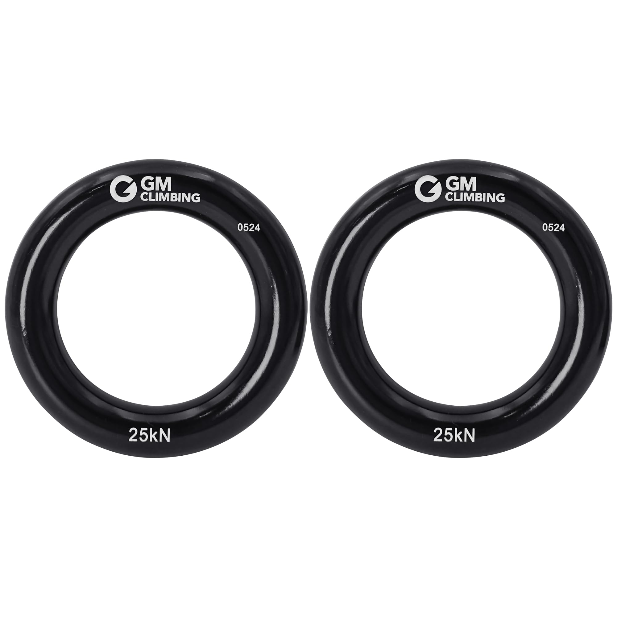 GM CLIMBING Black Large Rappel Ring 25kN for Rock Climbing Arborist Rescue Slackline Hammock 2-Pack