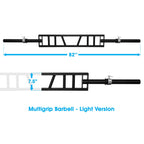 Yes4All Multi Grip Barbell - Swiss Bar, American Bar With 2 Collars, Fits Olympic Weight Plates - Commercial And Home Gym & Supp
