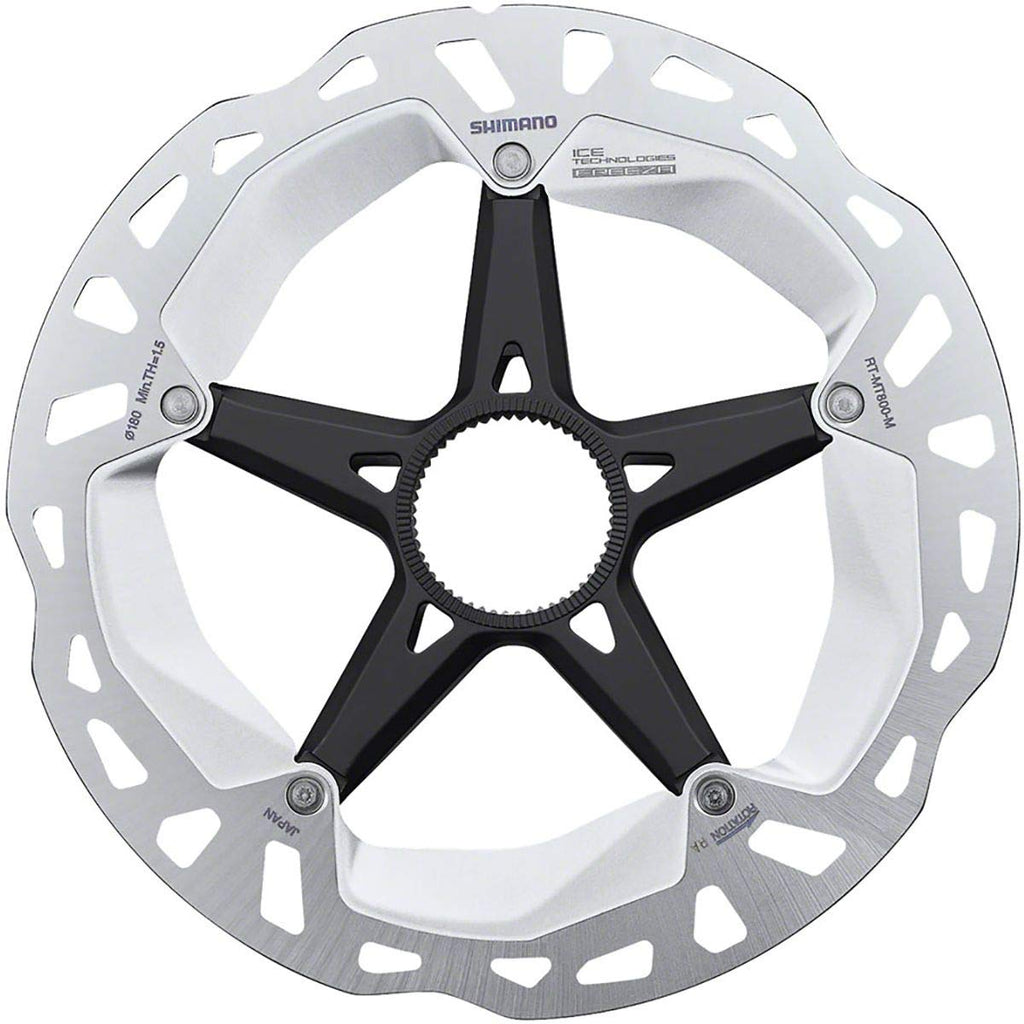 Shimano Deore Xt Rt-Mt800-M Disc Brake Rotor With External Lockring - 180Mm, Center Lock, Silver/Black