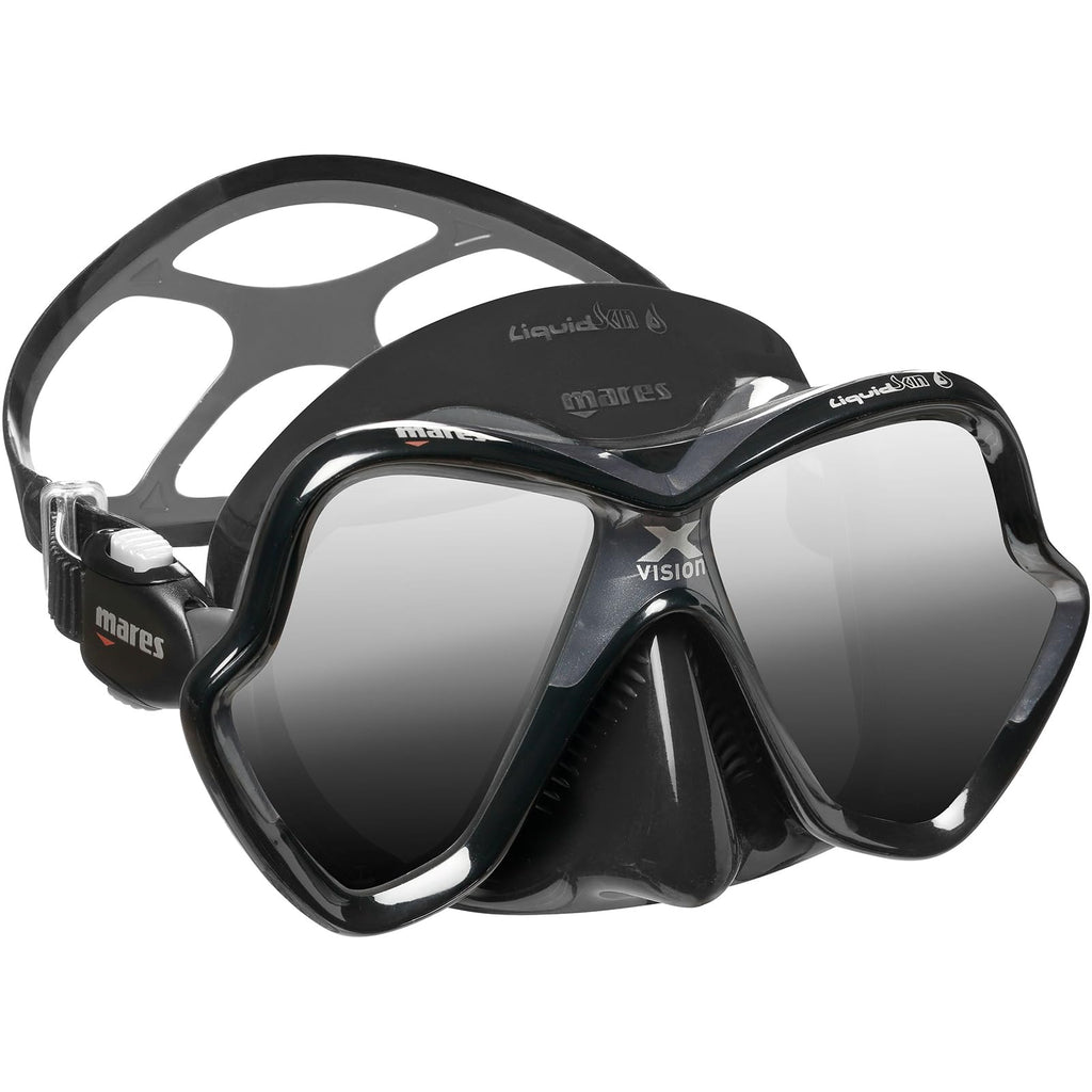 Mares X-Vision Ultra Liquid Skin Dive Mask, Black/Silver Mirrored Lens