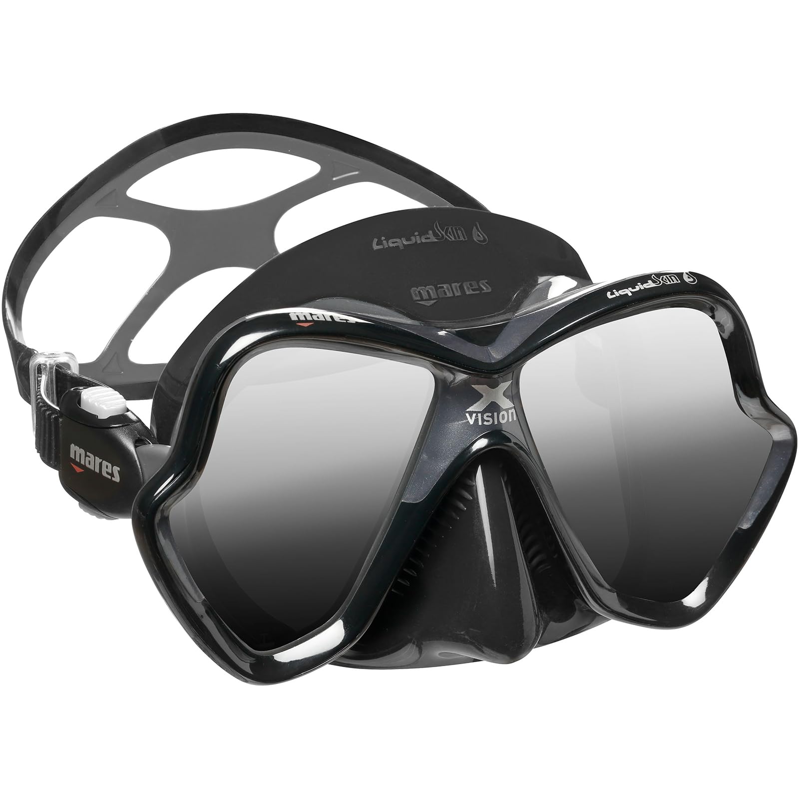 Mares X-Vision Ultra Liquid Skin Dive Mask, Black/Silver Mirrored Lens