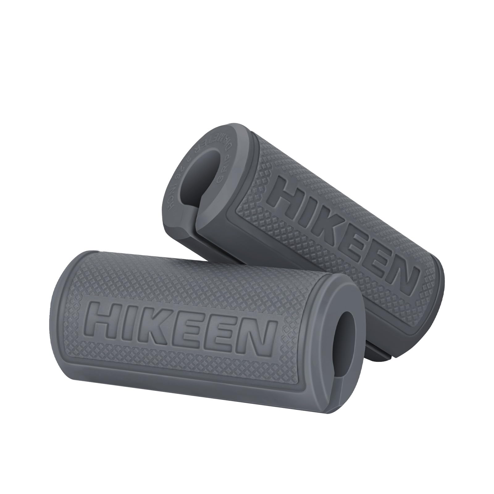Hikeen Thick Bar Dumbbell Grips,Non Slip Hard Rubber Barbell Grips,Grips for Weight Lifting, Muscle Building-2.25 Outer Diameter