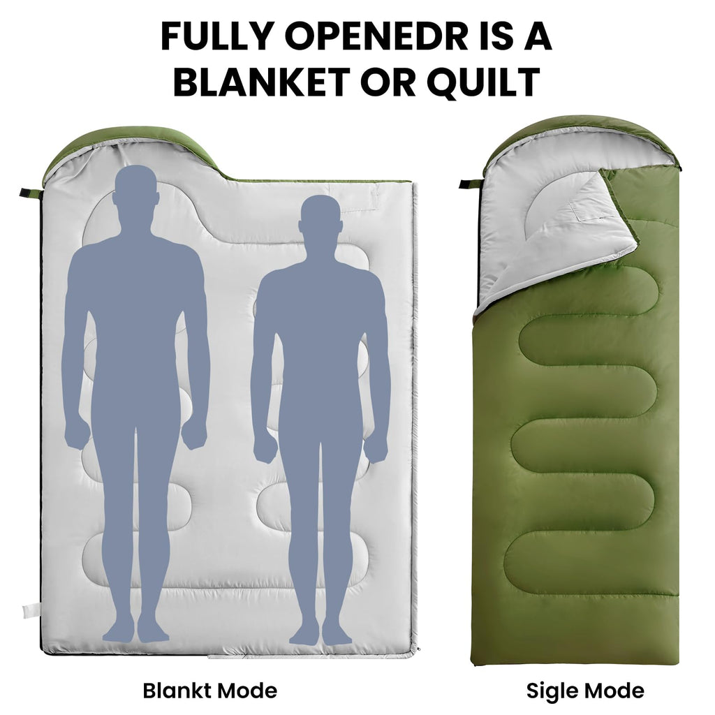 Farland Sleeping Bags For Adults Teens Kids With Compression Sack Portable And Lightweight For 3-4 Season Camping, Hiking,Waterp