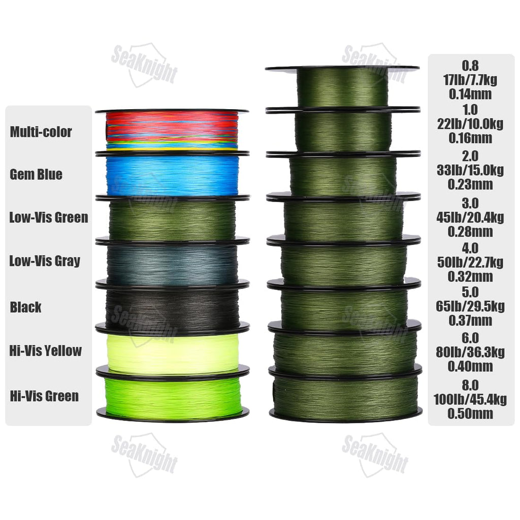 Seaknight W8 Ii 8 Strands Braided Lines 164Yds/ 328Yds/ 547Yds Smooth Pe Braid Multifilament Carp Fishing Lines Saltwater For Se