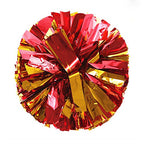 Puzine 2Pack 12 Cheerleading Pom Poms With New Handle For Team Spirit Sports Dance Cheering Kids Adults (Red And Gold)