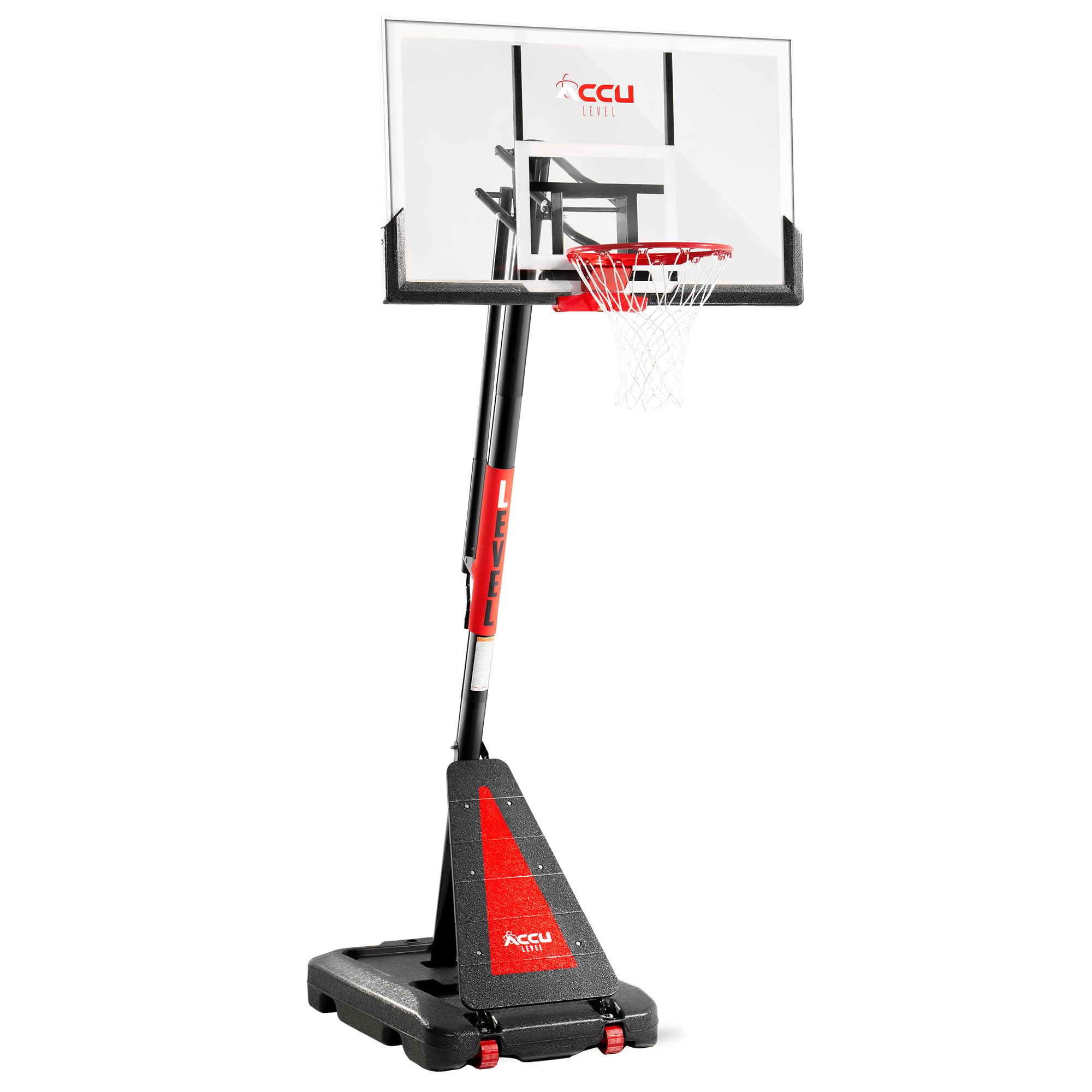 Crank Lift Basketball Hoop Outdoor 7.5-10ft Adjustable Portable Basketball Goal for Youth and Adults 44 Patented Angle Adjustabl