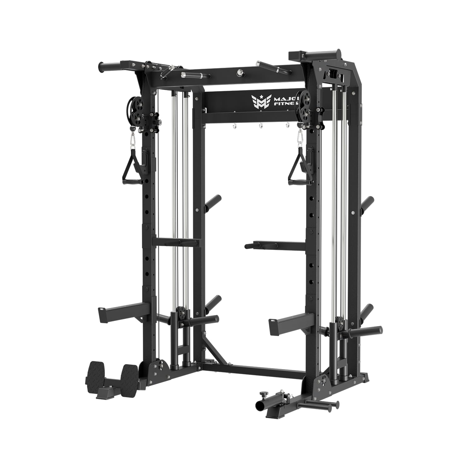 MAJOR FITNESS F22 Multi-Functional Power Rack-1600lbs Capacity All-in-One Squat Rack with Dual Pulley System for Home Gym Streng