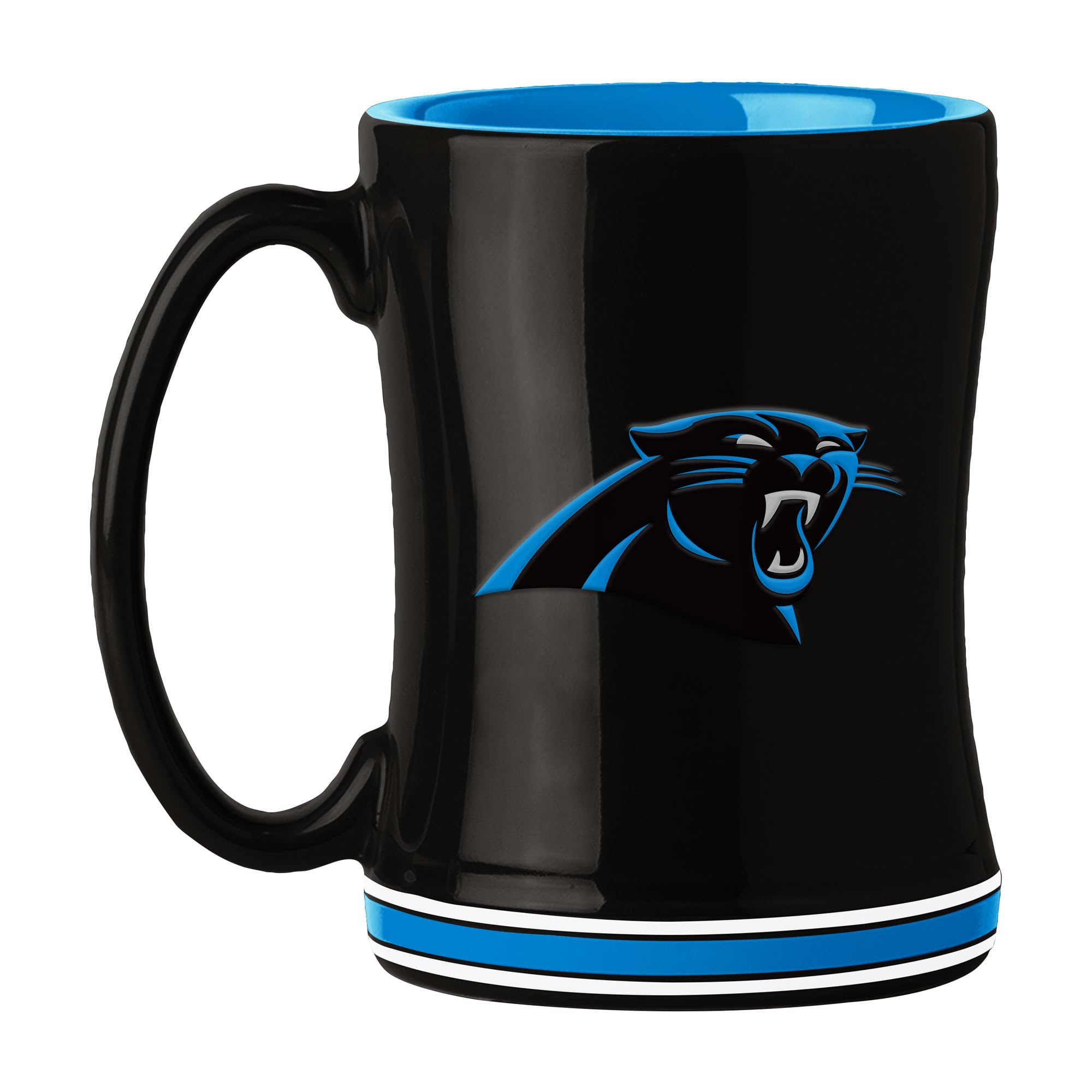 Logo Brands 605-C14RM: Carolina Panthers 14oz Relief Mug