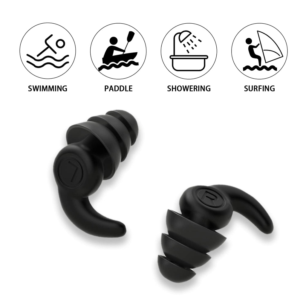 Waterproof Swimming Ear Plugs For Adults, 3 Pairs Reusable Silicone Swimmer Earplugs, Ear Protection For Showering Swimming Bath
