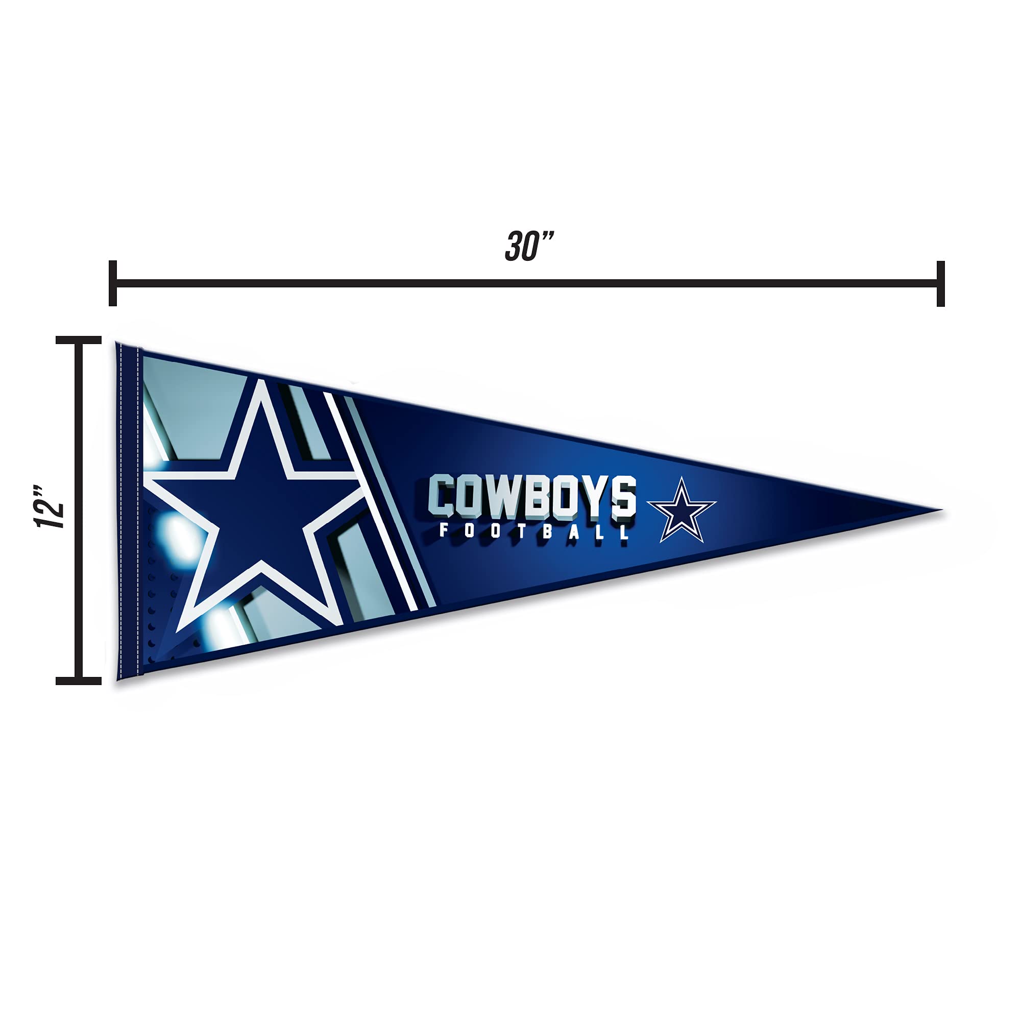 Rico Industries Nfl Football Dallas Cowboys Primary 12'' X 30'' Felt Wall D  Cor Pennant - Great For Home/Bed Room/Man Cave D  C