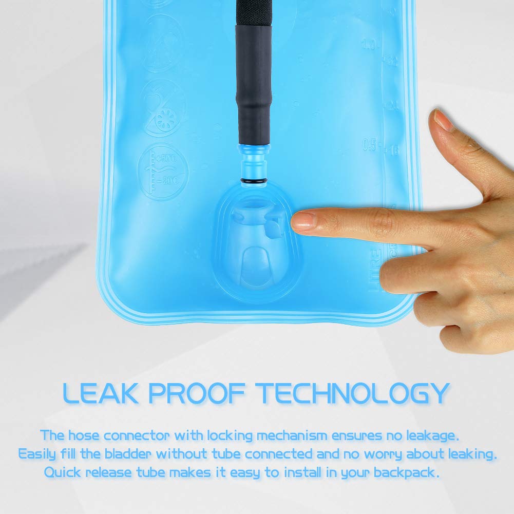 2L Hydration Bladder 2 Liter 70Oz Water Bladder Reservoir Leak Proof Water Storage Bladder Bag With Insulated Tube, Hydration Pa
