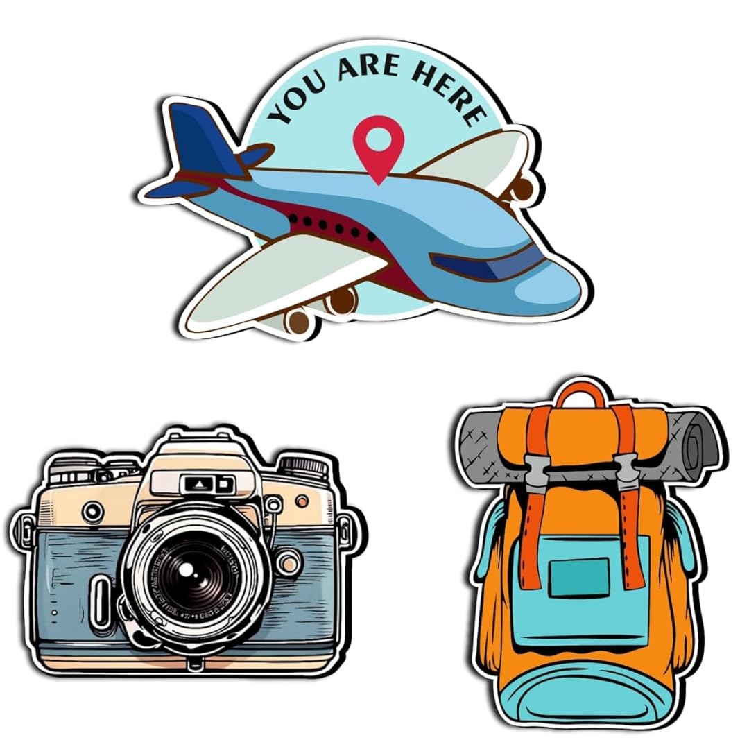 Giftplease Travel Lover Collection Fridge Magnets Set of 3 | Travel Souvenir | Refrigerator Magnet | Gifts | Decorative Items f