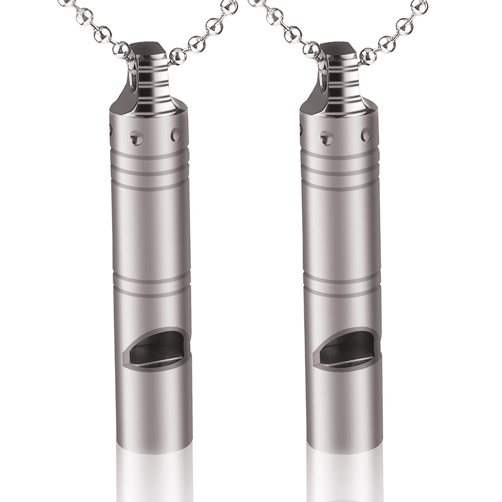 Autuveen Titanium Outdoor Emergency Whistle,EDC Loud Whistle Necklace for Women Men,Survival Signal Whistles with Lanyard for Ca
