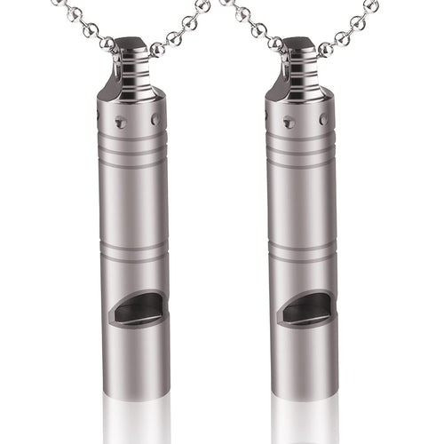 Autuveen Titanium Outdoor Emergency Whistle,EDC Loud Whistle Necklace for Women Men,Survival Signal Whistles with Lanyard for Ca