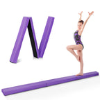 Zeny 9Ft Folding Gymnastics Balance Beam Low Floor Balance Beam Bar With Anti-Slip Base Extra Firm Foam Walking Beams Home Balan