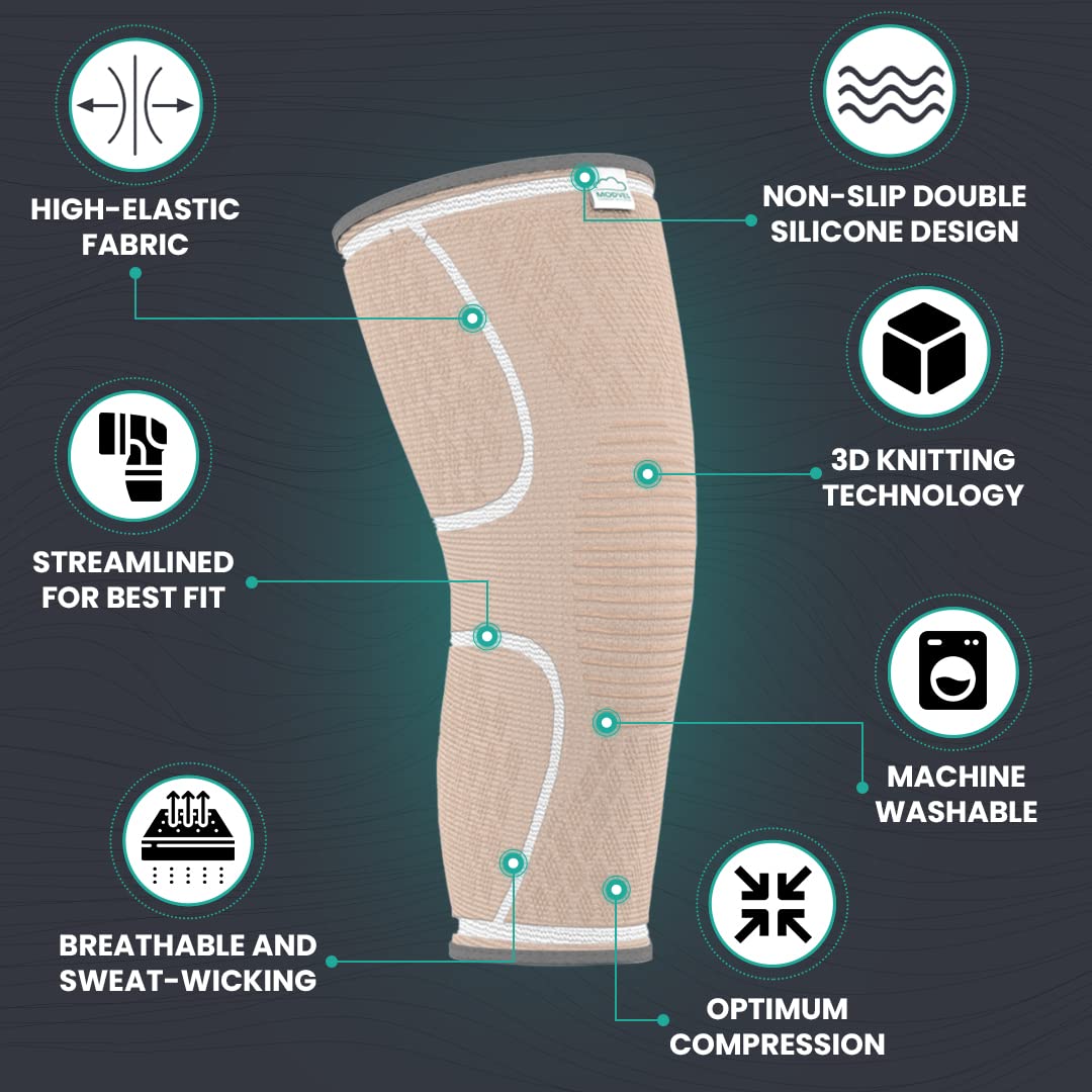 Modvel Knee Braces For Knee Pain Women & Men - 2 Pack Knee Brace For Knee Pain Set, Knee Brace Compression Sleeve, Knee Braces F