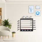 Golf Club Holder Rack - Indoor Wooden 5 Golfs Putter Storage Wall Mount Stand, Organizer For Sticks Clubs/Putter/Golf Balls/Head